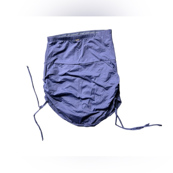 ANNE COLE Navy Live in Color Tummy Control Skirted Bikini Swim Bottom Sz L NWOT - Picture 8 of 11